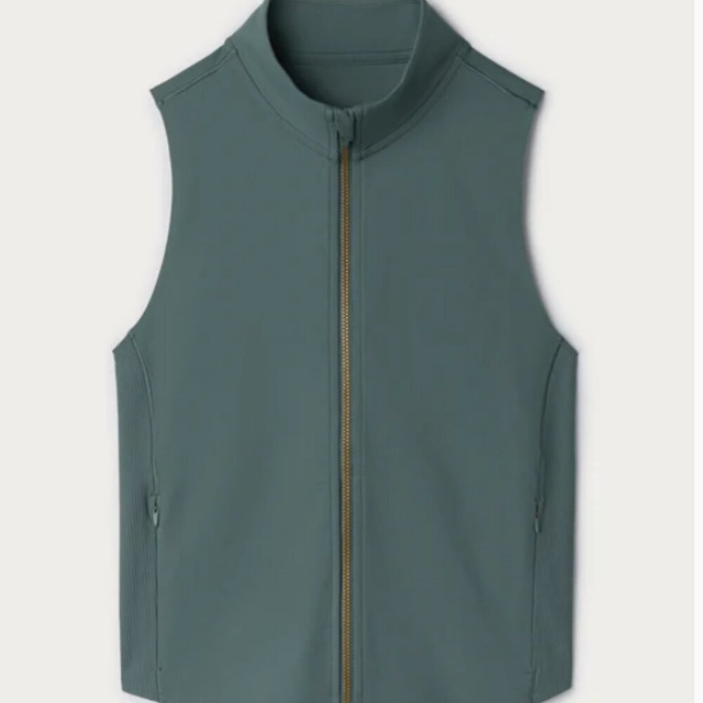 RHONE Green Smoke Revive Rib Zip Tank Size Small - Picture 3 of 7